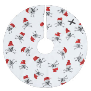 Helgdagpiratdöskallar #1 julgransmatta borstad polyester
