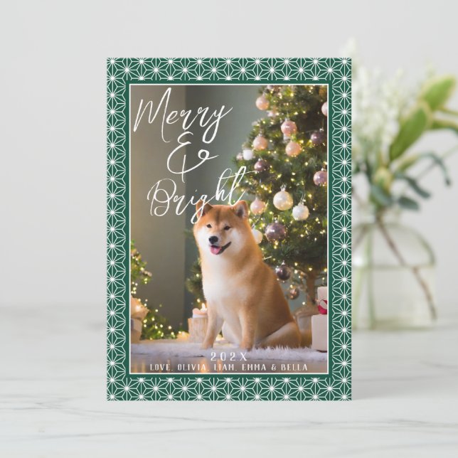 Helgdagskort | ASANOHA Japanska Kimono mönster Julkort (Stående Fram)