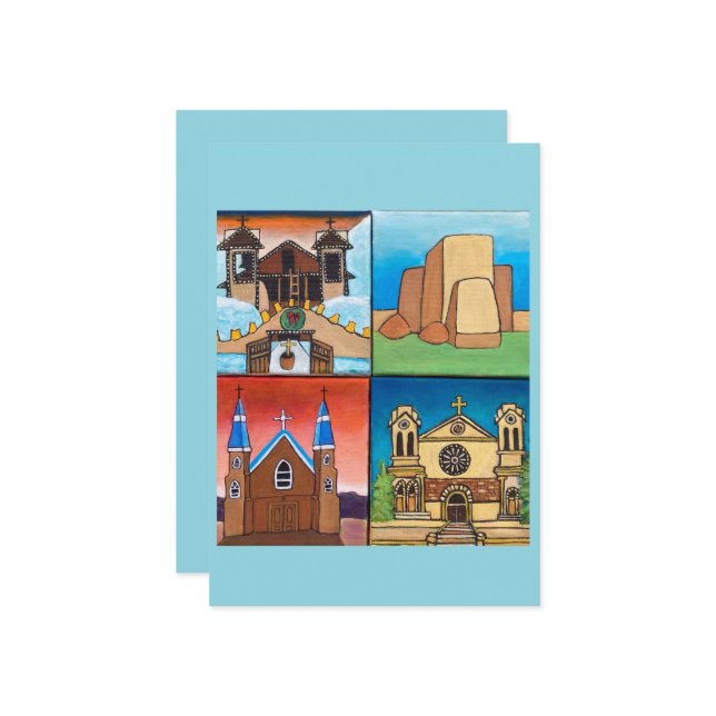 Helgdagskort: Helig-platser i New mexico Julkort (Fram/Back In Situ)