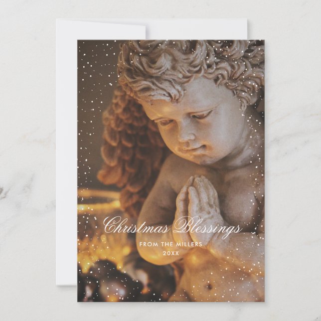 Helgdagskorten Angel Christian jul Winter Julkort (Framsida)