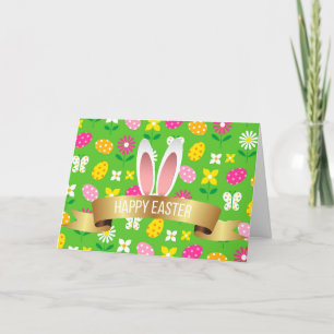Helgdagskorten Glad påsk Helgdag Bunny Blommigt Helgkort