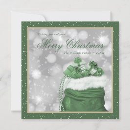 Helgdagskorten grönt God jul Winter Julkort