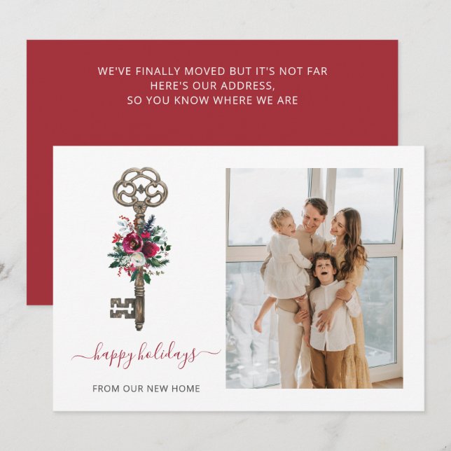 Helgdagskorten Jul Nyckel Vi har flyttat Photo (Fram/baksida)