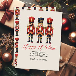 Helgdagskorten Nutcracker Soldiers Lycklig Julkort