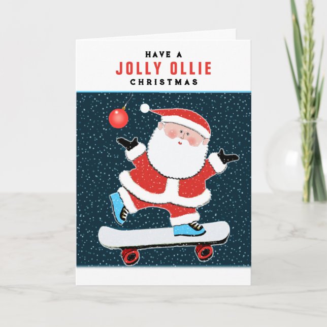 Helgdagskorten skater jul helgkort (Framsida)