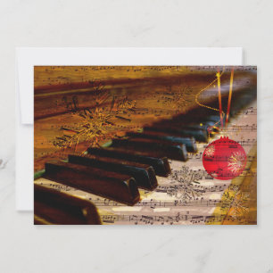 helgdagskorten snöflingor kollage rustic pianist julkort