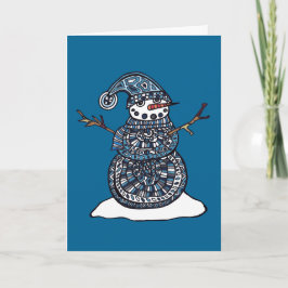 Helgdagskorten snögubbe helgkort
