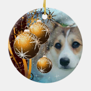 HelgdagsobelCorgi Julgransprydnad Keramik