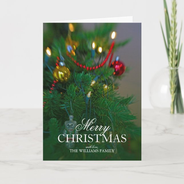 Helgdagstilleben. Jultree. Helgkort (Framsida)