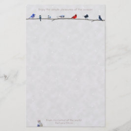 HelgdagWiinter fåglar: Brevpapper