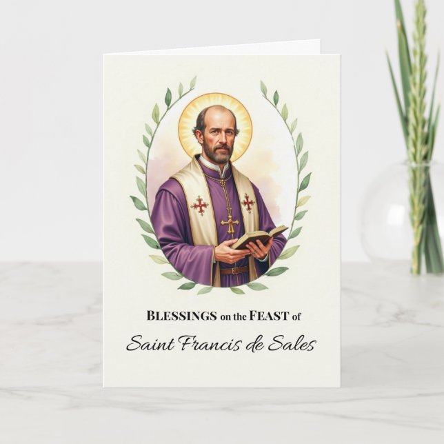 Helgedagssegningar för Saint Francis de Sales Kort (Framsida)