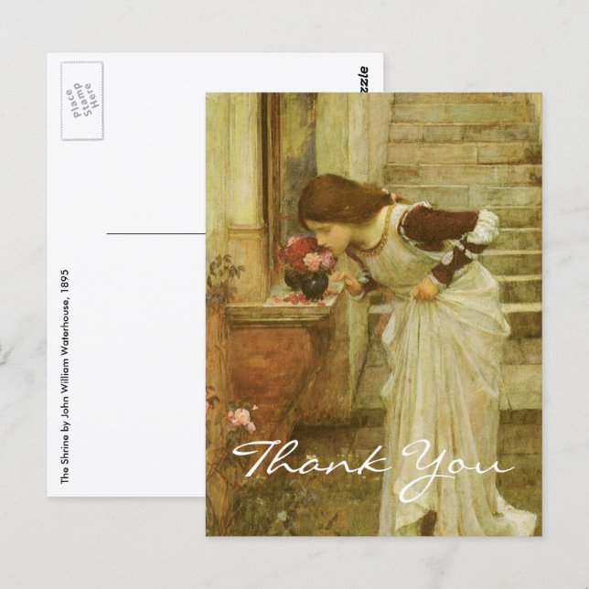 Helgedomen av John William Waterhouse Vykort (Fram/baksida)