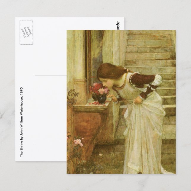 Helgedomen av John William Waterhouse Vykort (Fram/baksida)