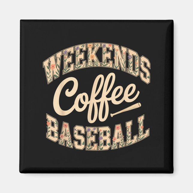 Helger kaffe baseboll söt retro mammas liv med magnet (Framsidan)