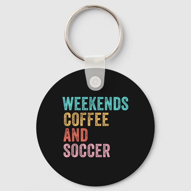 Helger Kaffe Och Fotboll Rolig Fotbollsmamma Rolig Nyckelring (Framsida)