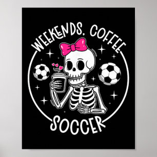 Helgkaffe Fotbollsmamma till en fotbollsspelande m Poster