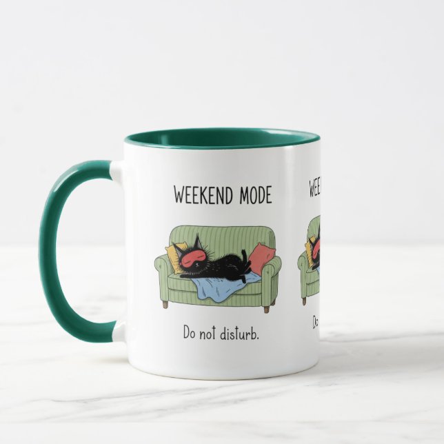 Helgkatt Katt Kaffe Mugg Rolig Svart Katt Present (Vänster)