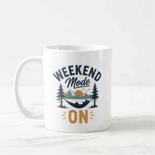 Helgmode PÅ Bergssolnedgång Avslappningsdesign Kaffemugg