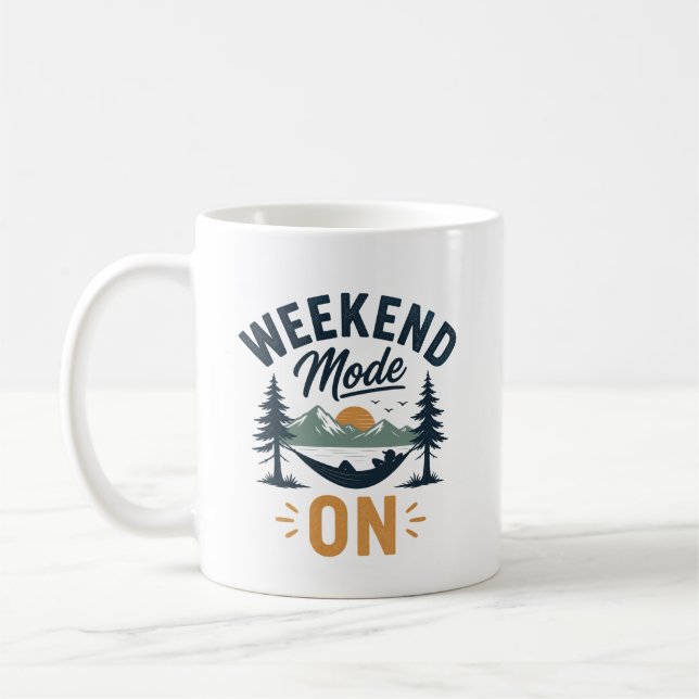 Helgmode PÅ Bergssolnedgång Avslappningsdesign Kaffemugg (Vänster)
