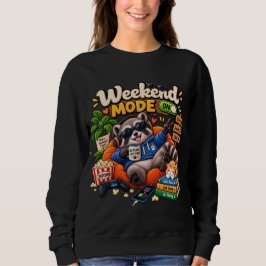 Helgmode Tvättbjörn Rolig Mysig Lat Djur Svett T Shirt