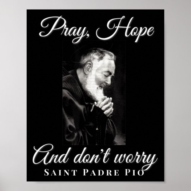 Helgon Padre O Be Prata Hopp Misströsta Inte Katol Poster (Framsidan)