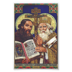 Helgonen Kyrillos och Methodios apostlar till slav Fototryck
