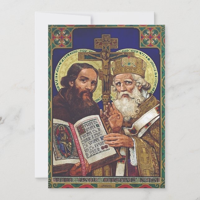 Helgonen Kyrillos och Methodios apostlar till slav Inbjudningar (Framsida)