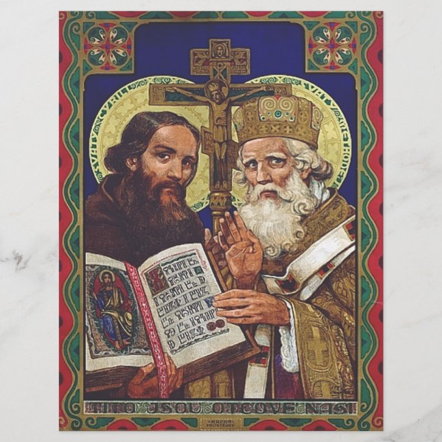 Helgonen Kyrillos och Methodios apostlar till slav Reklamblad (Framsidan)