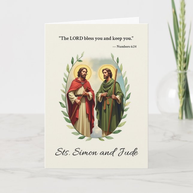 Helgonen Simon och Judas Guds fred och välsignelse Kort (Framsida)