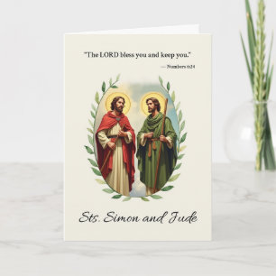 Helgonen Simon och Judas Guds fred och välsignelse Kort