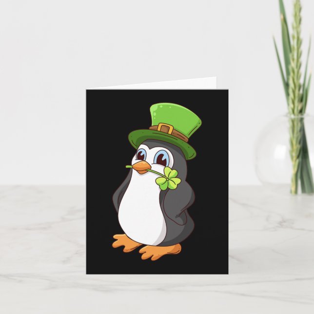 Helgonet Patriks Dag Pingvin St. Patriks Dag  Kort (Framsida)