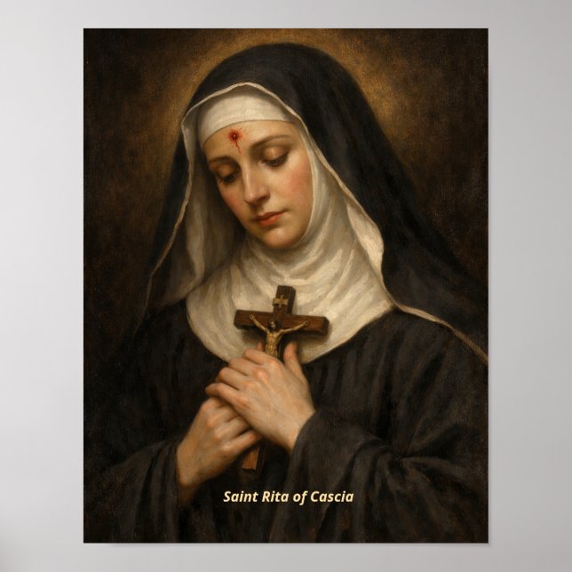 Helgonet Rita från Cascia konsttryck Poster (Framsidan)