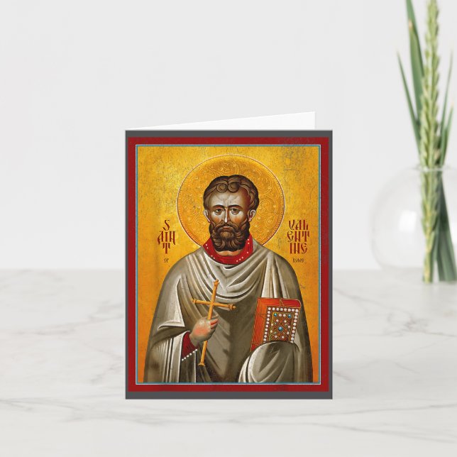 Helgonet St. Valentin östortodox bysantinsk konst  Kort (Framsida)