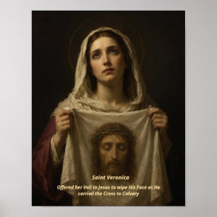Helgonet Veronica Konsttryck - Jesu Heliga Ansikte Poster