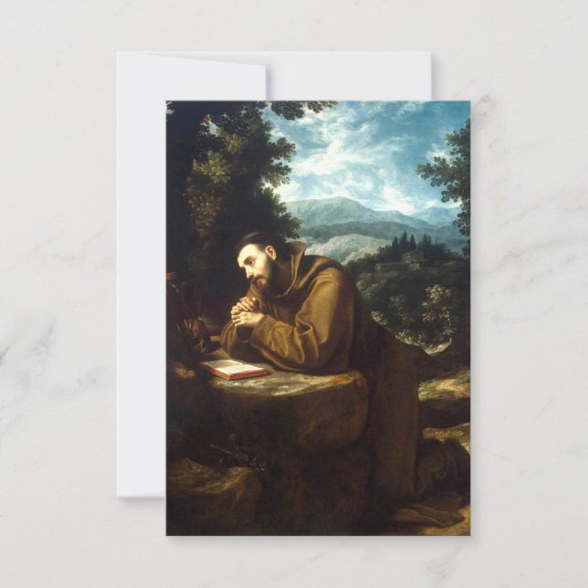 Helgonkort för Sankta Franciskus av Assisi Tack Kort (Framsida)