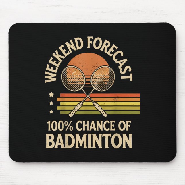 Helgprognos 100% chans för badminton  musmatta (Framsidan)