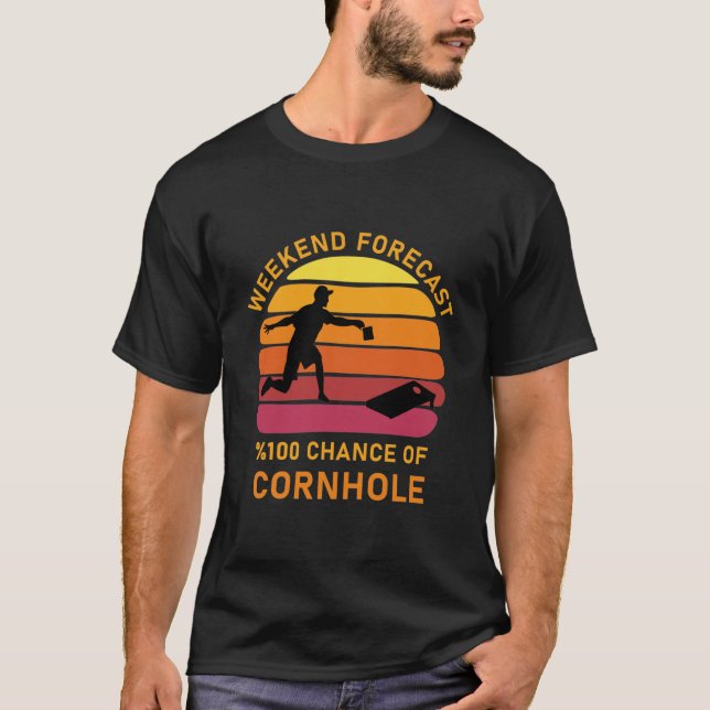 Helgprognos 100% chans för Cornhole T Shirt (Framsida)