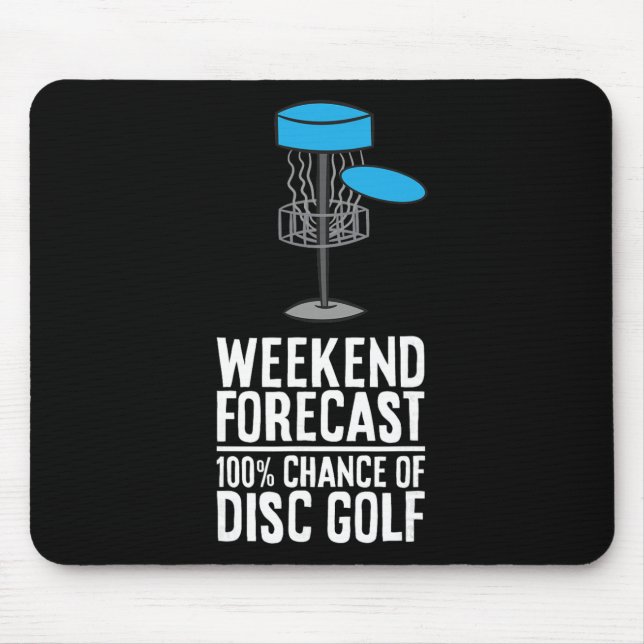 Helgprognos 100% chans för discgolf musmatta (Framsidan)