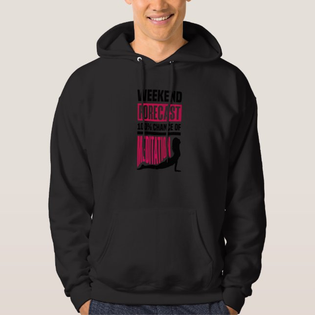 Helgprognos 100 Chans För Meditation Meditera Hoodie (Framsida)