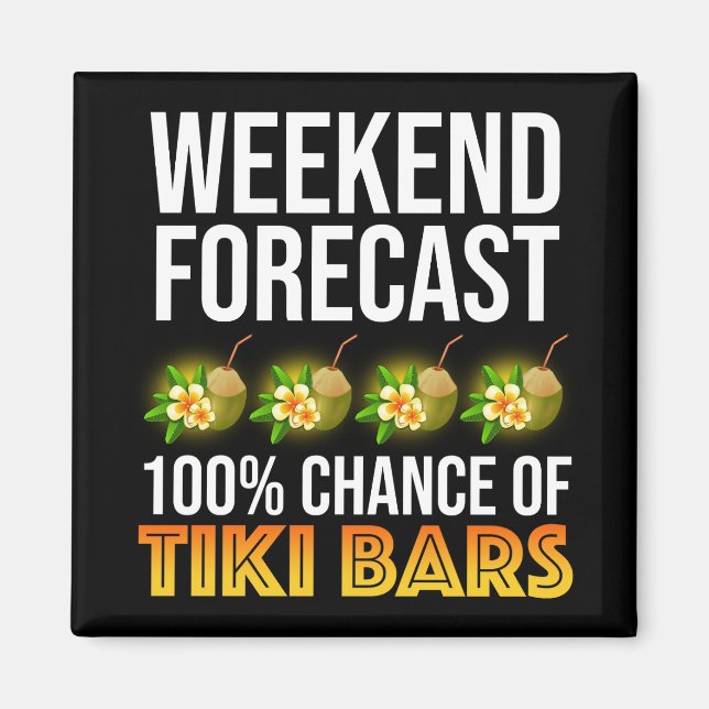Helgprognos - 100% chans för Tiki-barer Magnet (Framsidan)
