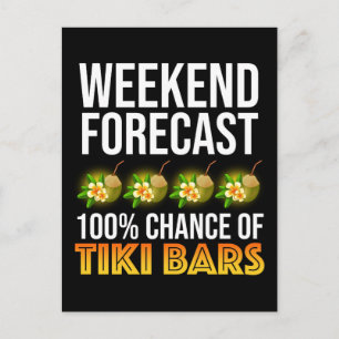 Helgprognos - 100% chans för Tiki-barer Vykort
