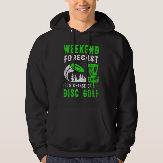 Helgprognos 100 procents chans för discgolf hoodie (Framsida)