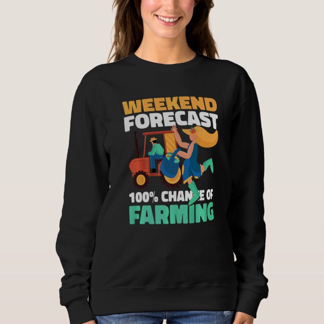 Helgprognos 100 procents chans för jordbruk t shirt (Framsida)
