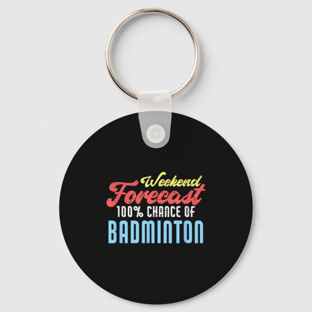 Helgprognos Badminton Rolig Badmintonspelare  Nyckelring (Framsida)