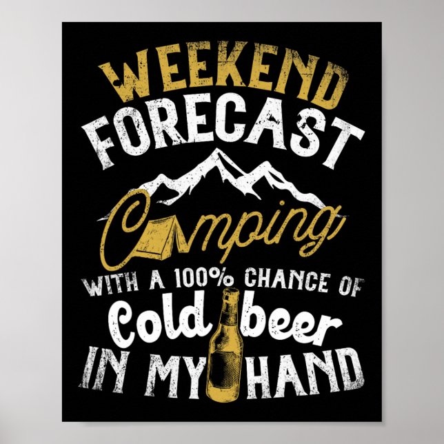 Helgprognos Camping Med Chans Till Drickande Poster (Framsidan)