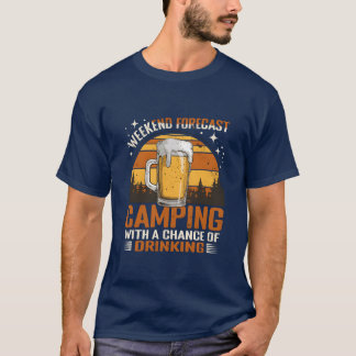 Helgprognos Camping och Dricka T Shirt