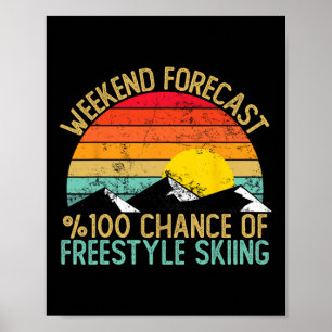 Helgprognos Freestyle Skidor Tröjor Rolig Retro Poster