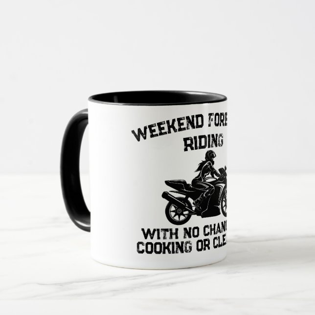 Helgprognos Ridning... Rolig Motorcykel Mugg (Framsida vänster)