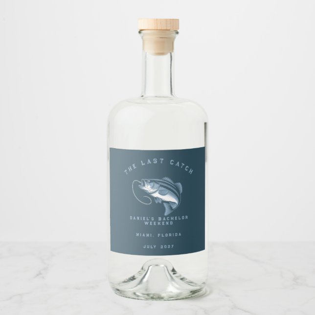 Helgutflykt med fiske tema Sjungkarlsläkt</s> Spritflaskor Etikett (Framsida)