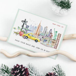 Helgutflykt NYC   Gåva Resa Biljett Voucher Inbjudningar